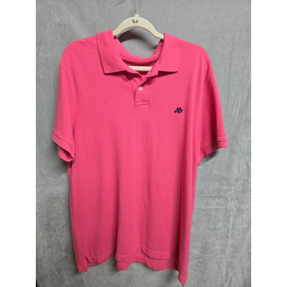 Aeropostale Mens XL Pink Pique A87 Logo Short Sleeve Polo Shirt